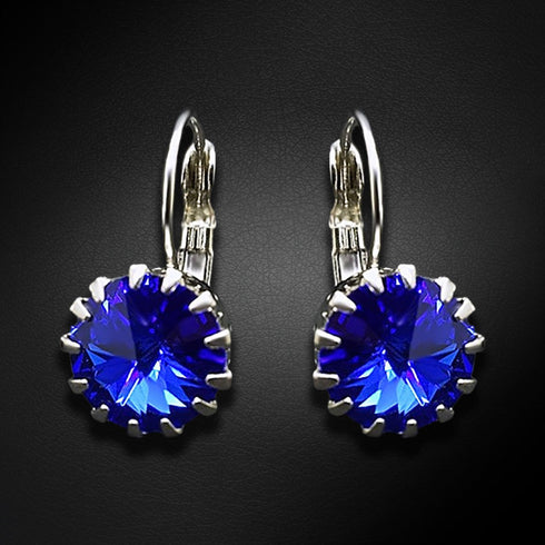 Auskarai "Vintāžš VI (Majestatiška Mėlyna)" su Swarovski™ kristalais